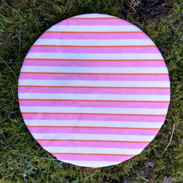 Rund Voksdug Elastik Au Maison Lines-Pink/Orange 140 cm