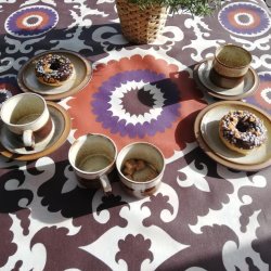 Tekstildug Retro Brun og Orange