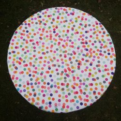 Rund voksdug med Elastik Confetti 138 cm