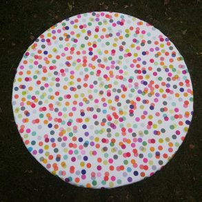 Rund voksdug med elastik 60 cm Outlet Confetti