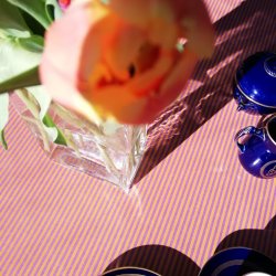 Rund Voksdug Diagonalt Orange og Lilla Strib Au Maison 140 cm