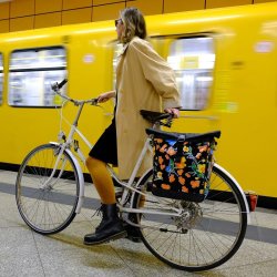 Cykeltaske Flower Power med skulderrem