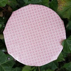 Rund Voksdug med Elastik Au Maison Belle Fleur Light Rose 140 cm