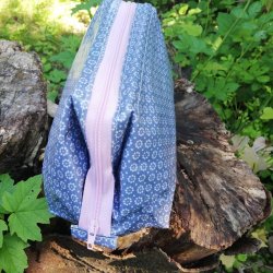 Toilettaske Bl� Blomster - Au Maison