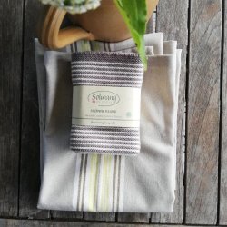 Viskestykke Edith Stribet Gr/Gul