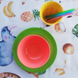 Brnevoksdug med Flodhest, Giraf og Zebra