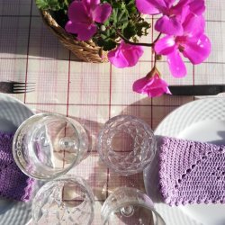 Tekstildug Retro Lilla og Rosa