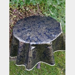 Rund voksdug 120 cm Sort med Paraiso Guld