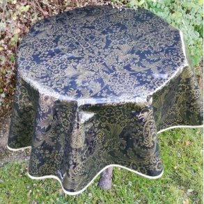 Rund voksdug 120 cm Sort med Paraiso Guld