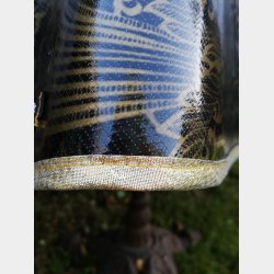 Rund voksdug 120 cm Sort med Paraiso Guld