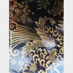 Rund voksdug 120 cm Sort med Paraiso Guld