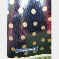 Rund voksdug 120 cm Sort med Guld Prikker