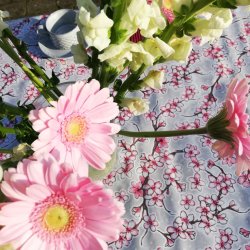 Cherry Blossom Grey Voksdug