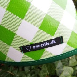 Rund voksdug 120 cm Grn og Hvide store Tern