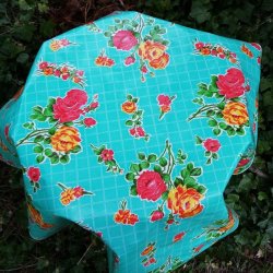 Rund voksdug 120 cm Mintgrn Rosendal