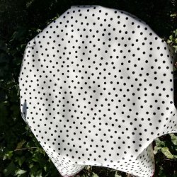 Rund voksdug 120 cm Hvid med Sort Prik