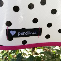 Rund voksdug 120 cm Hvid med Sort Prik