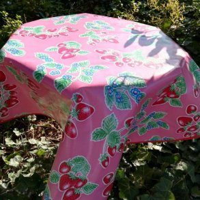 Rund voksdug 120 cm Fresa Pink