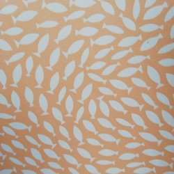 Rund voksdug 140 cm Abrikos med Sm Fisk