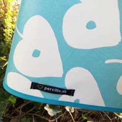 Rund voksdug 140 cm Turkis Love Heart