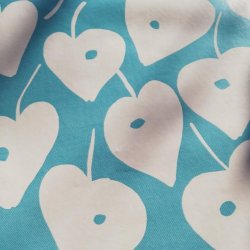 Rund voksdug 140 cm Turkis Love Heart