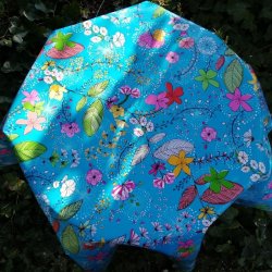 Rund voksdug 140 cm Turkis Provence