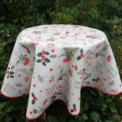 Rund julevoksdug 106 cm Merry Christmas