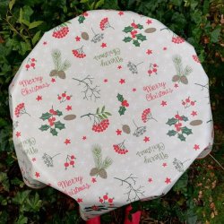 Rund julevoksdug 106 cm Merry Christmas