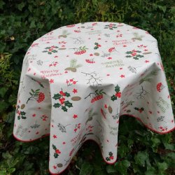 Rund julevoksdug 106 cm Merry Christmas