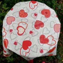 Rund julevoksdug 139 cm Hjerter