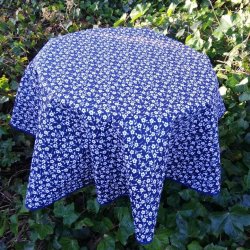 Rund tekstildug 135 cm Bl Blomster Olga