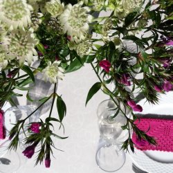 Tekstildug Pruna Hvid Blomst