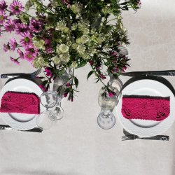 Tekstildug Pruna Hvid Blomst