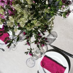 Tekstildug Pruna Hvid Blomst