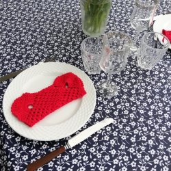 Tekstildug Bl Blomst Olga