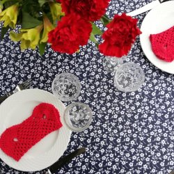 Rund tekstildug med Elastik Bl Blomst 135 cm