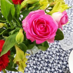 Tekstildug Bl Blomst Olga