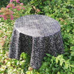 Rund tekstildug 135 cm Sorte Bobler