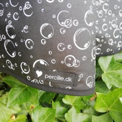 Rund tekstildug 135 cm Sorte Bobler