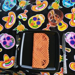 Sort voksdug med mexicansk fiesta