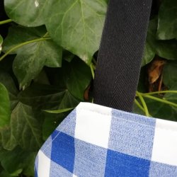 Brneforklde Voksdug Bl og Hvid Ternet