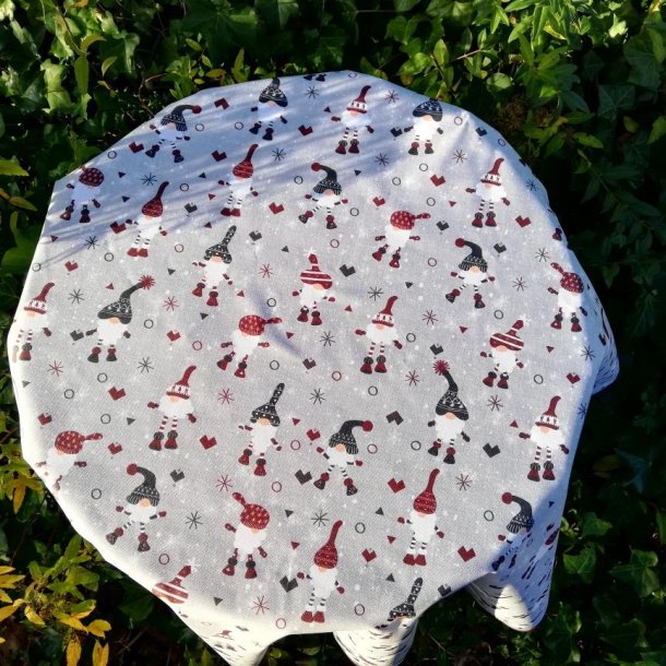 Rund tekstildug 120 cm Jul med Julenisser