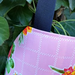 Brneforklde Voksdug Rosa med Blomster