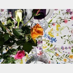 Voksdug med Blomsterflora Bettina