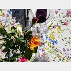 Voksdug med Blomsterflora Bettina