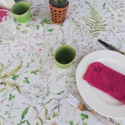 Rund tekstildug med Elastik Sommereng 139 cm