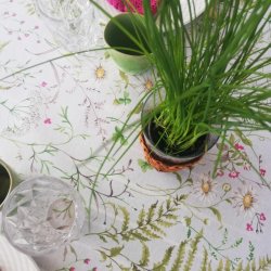 Rund tekstildug med Elastik Sommereng 139 cm