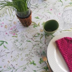 Rund tekstildug med Elastik Sommereng 139 cm