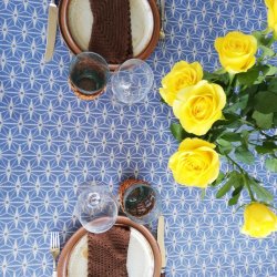 Rund tekstildug med Elastik Bluebella 135 cm