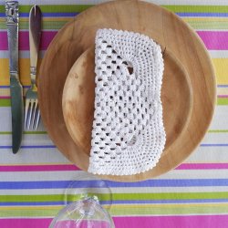 Rund tekstildug med Elastik Striber Evelyn 135 cm